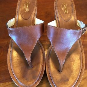 Coach cork platform thong sandals